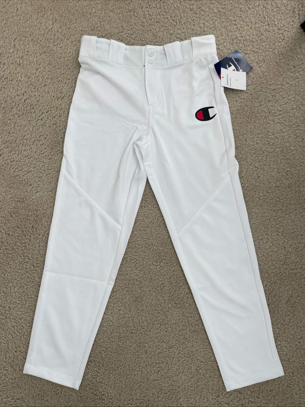 Champion Kids' White Athletic Baseball Pants - Youth Sweatpants Jogger Size S 8